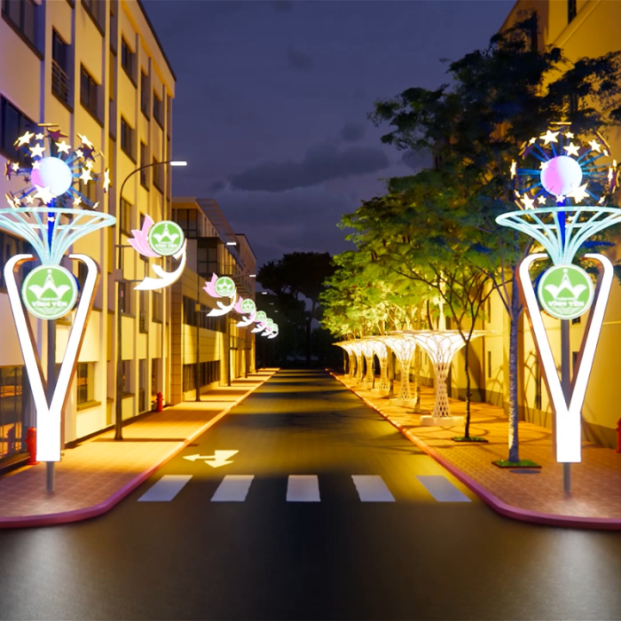 Trang trí hoa văn LED đường phố